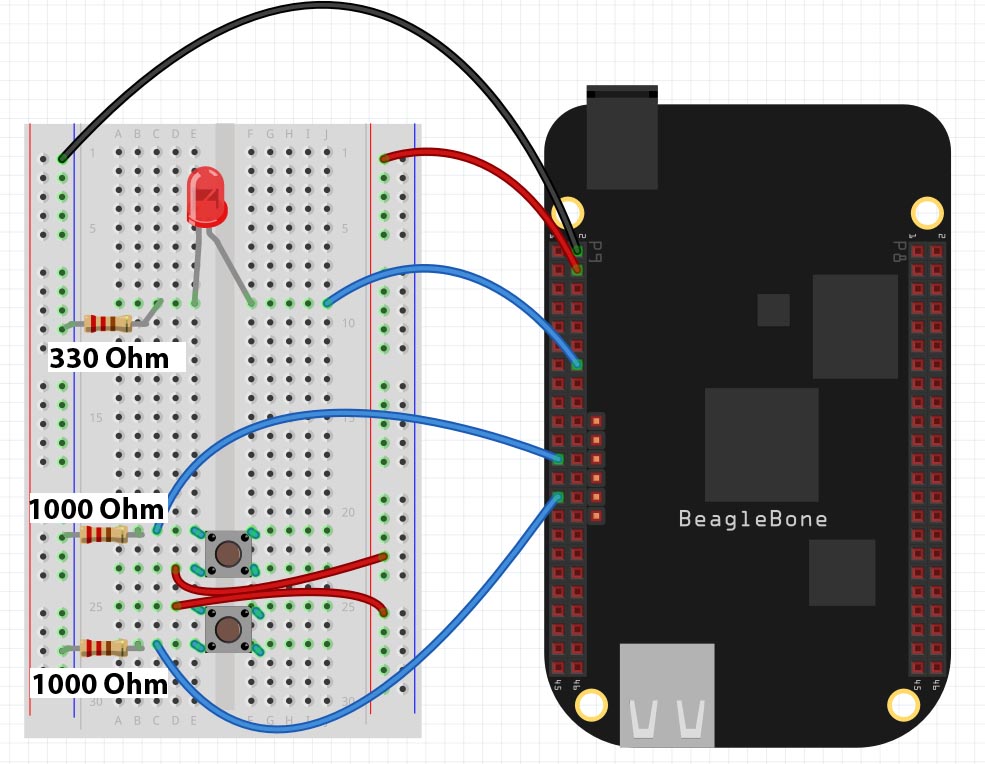 Push Buttons LED Circuit